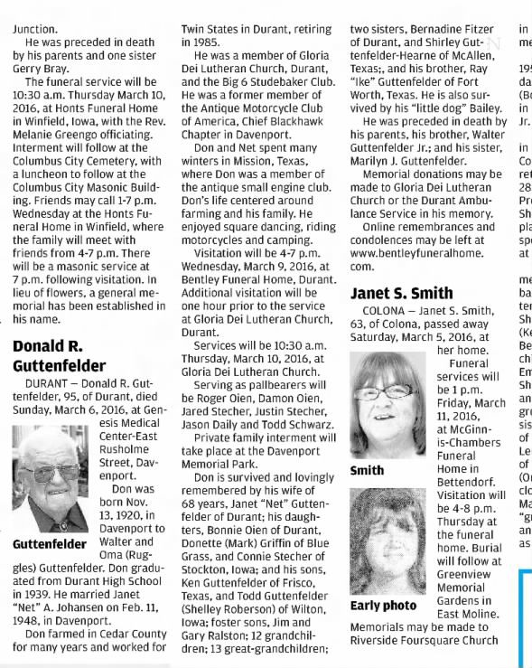 Clipping from The Muscatine Journal
